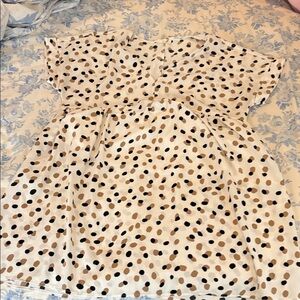 Entro Black and Brown Polka Dot Top